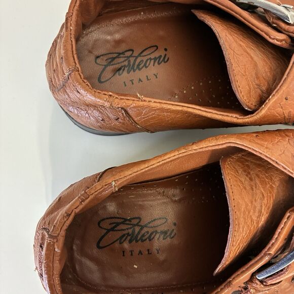 Coleoni Italy Men’s 8 Ostrich Leather Monk Strap Dress Shoes Brown main image 5